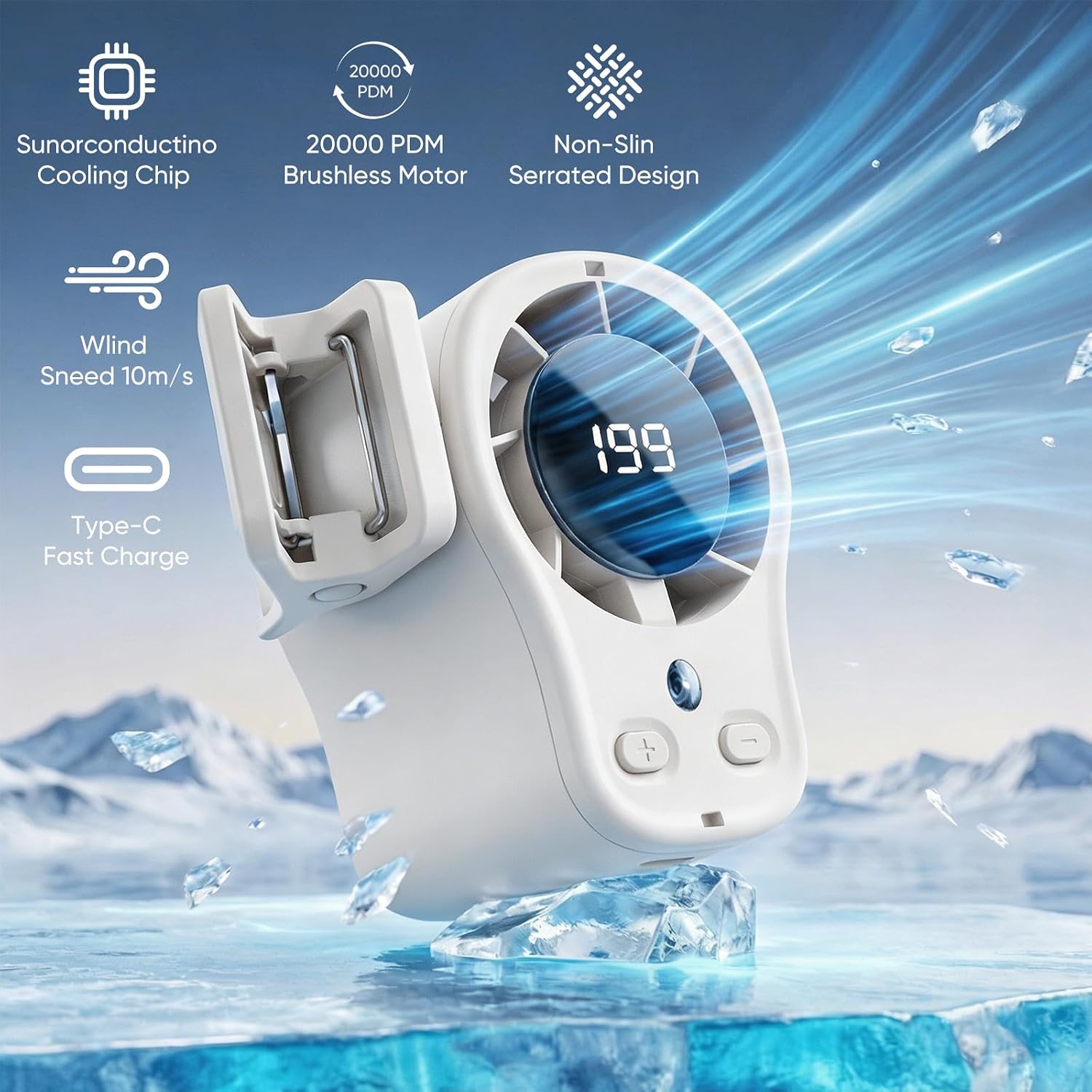 Oscillating Fan Clip - Ventilatore per Auto con Clip e